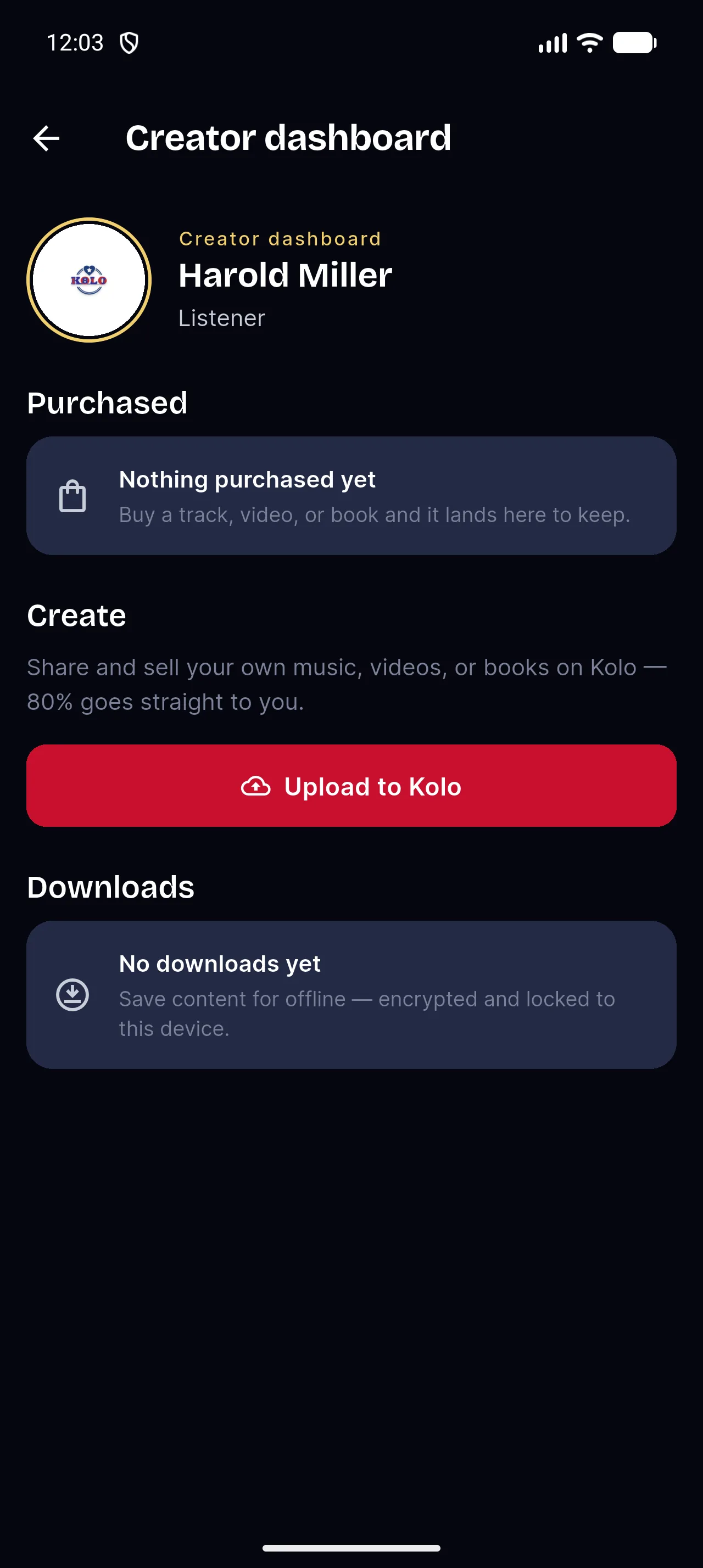 Creator dashboard